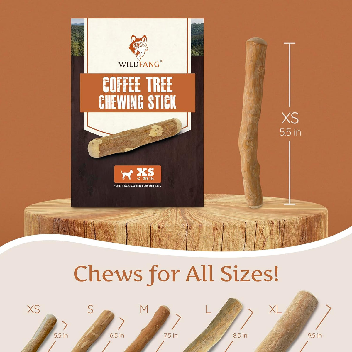Coffee Wood Dog Chew – Natural Long-Lasting Chew Stick