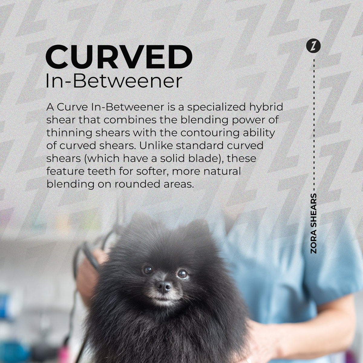 Zora Pet Grooming Curved Blender Shear - Model A-7533C