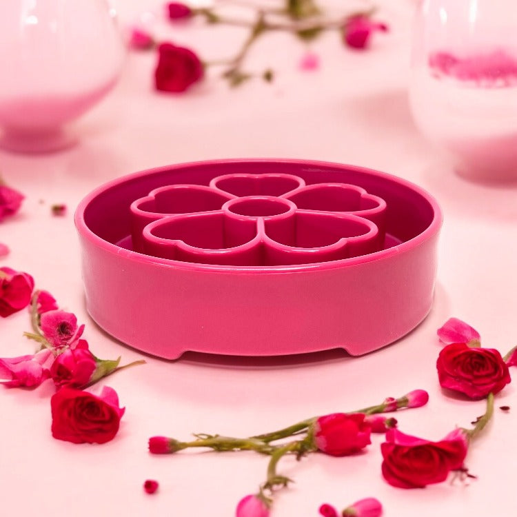 Flower eBowl Deep Slow Feeder Dog Bowl for Enrichment | USA Made