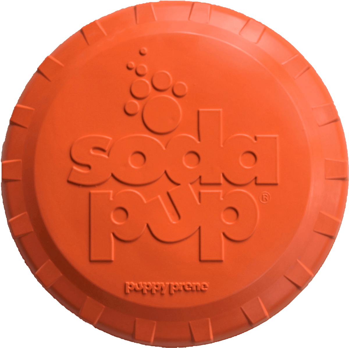 Bottle Top Flyer Rubber Frisbee for Dogs | Orange | Vet Approved | USA Made